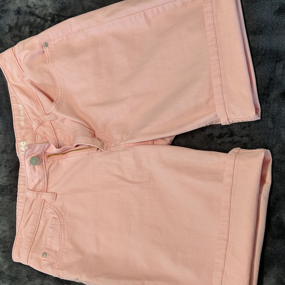 BOGO! Lee Rider Midrise Bermuda Shorts, Size 8, Peach in Color
